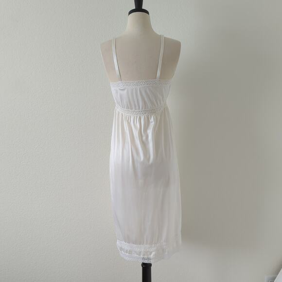Vintage‎ Slip Dress White Lingerie JCPenny Nylon Lace Made USA 34 Small Medium - Picture 7 of 11